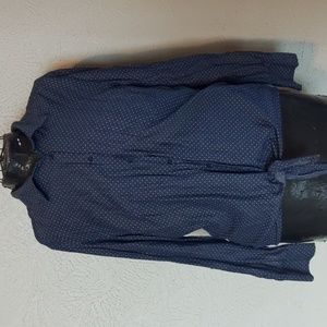 Navy White Polka Dot Blouse